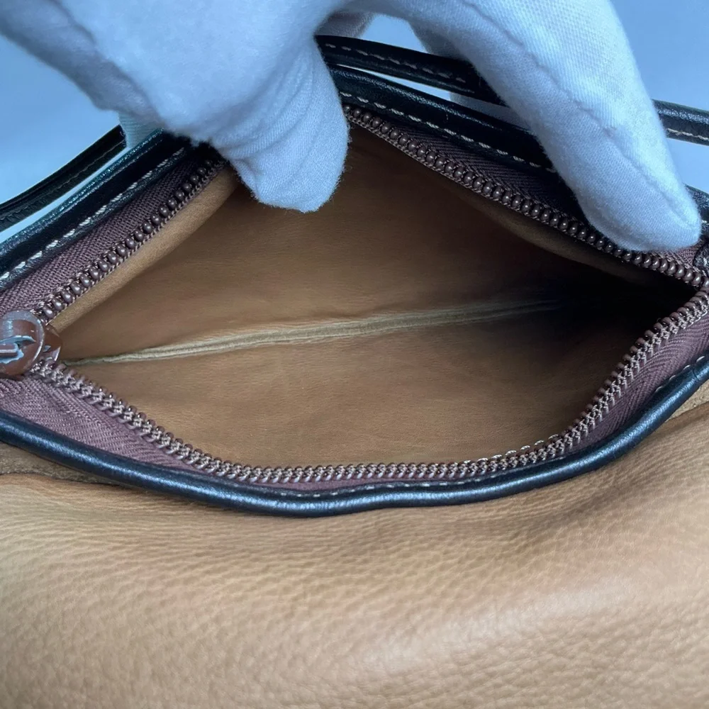 Vintage Loewe Tan Suede 
Mini Shoulder Crossbody Bag Purse Leather Spain Anagram - Picture 11 of 15